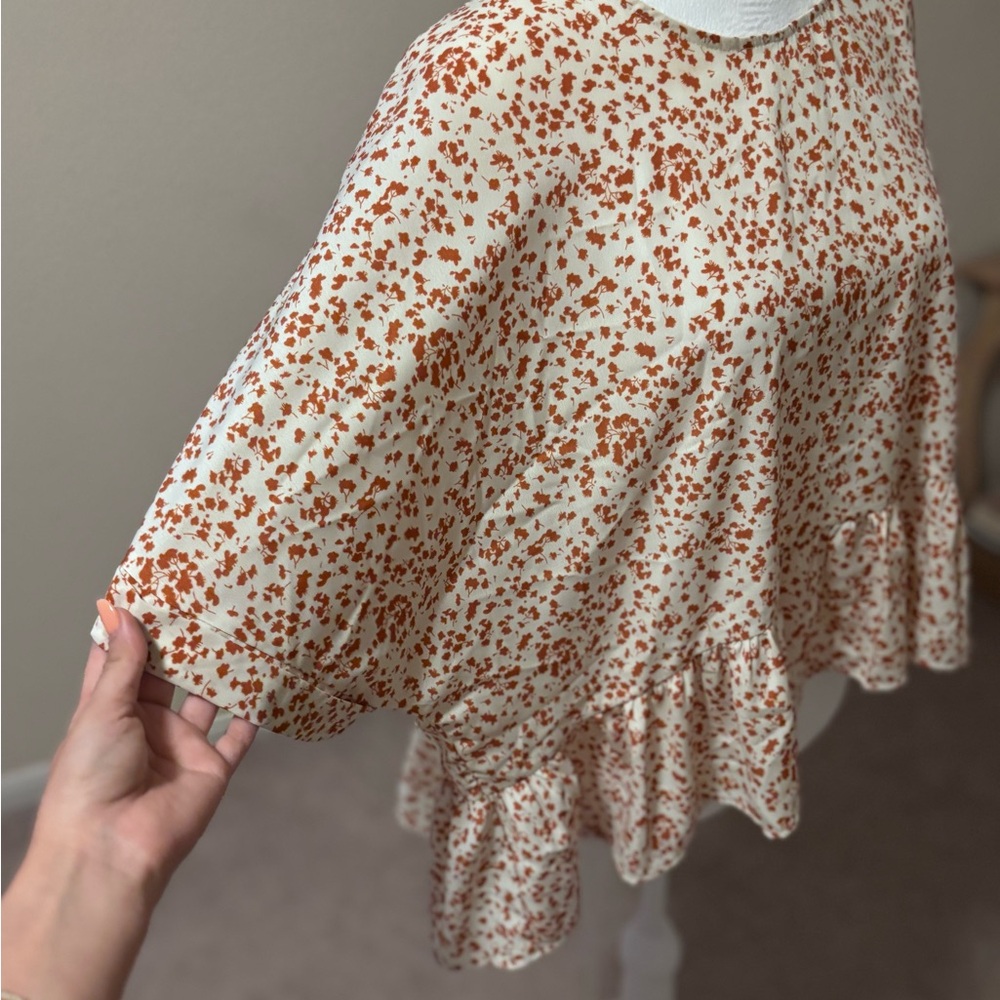 Newbury Kustom Cream Brown Skater Mini Skirt